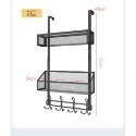空間利用~免打孔網面門後掛籃/廚房臥室浴室門後掛勾置物籃-規格圖8