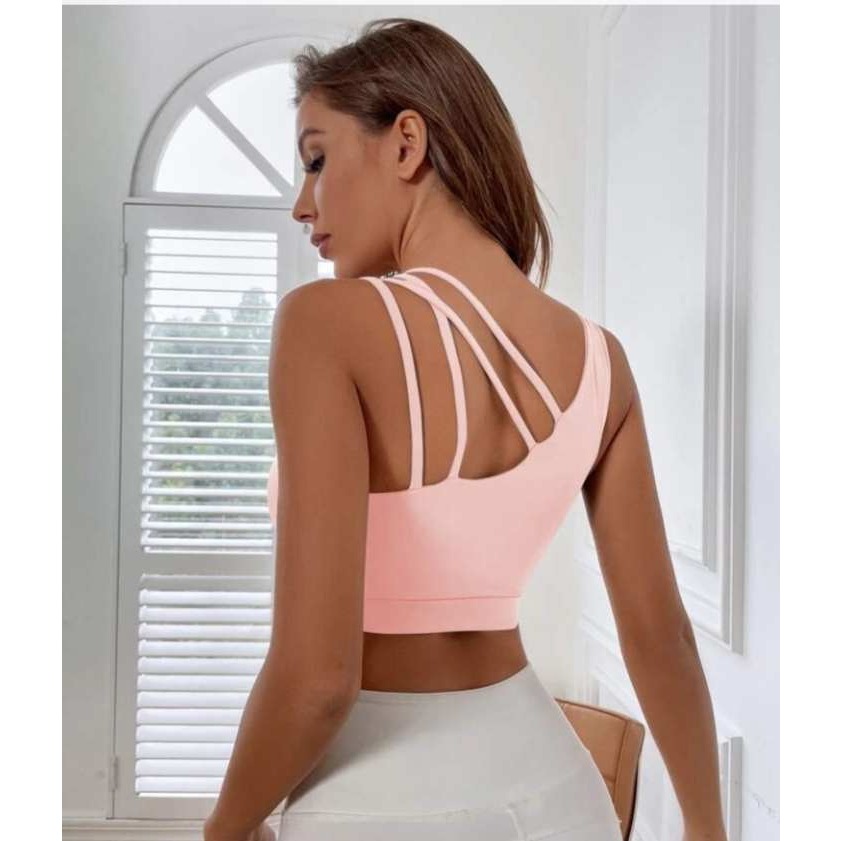 SHEIN運動穿搭 運動內衣  運動型 文胸 粉色-細節圖3