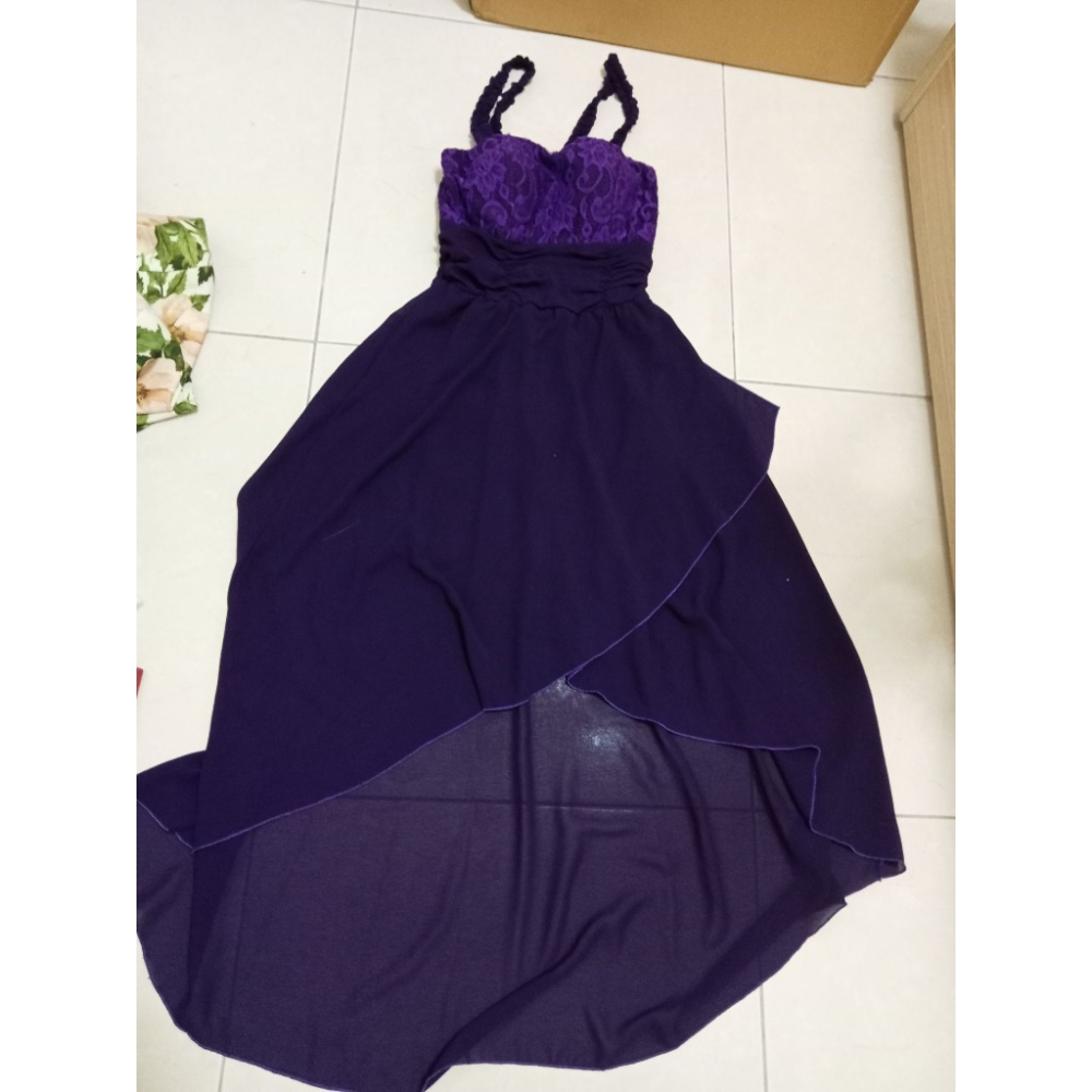 現貨出清-女款舞會肩帶 雪紡新娘母親禮服 適合婚禮 袖蕾絲貼花圓領打褶 新郎母親禮服-細節圖2