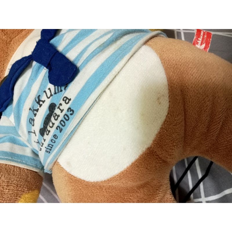 NG商品-San-X 懶熊海軍風毛絨小公仔。懶熊(棕)-細節圖4