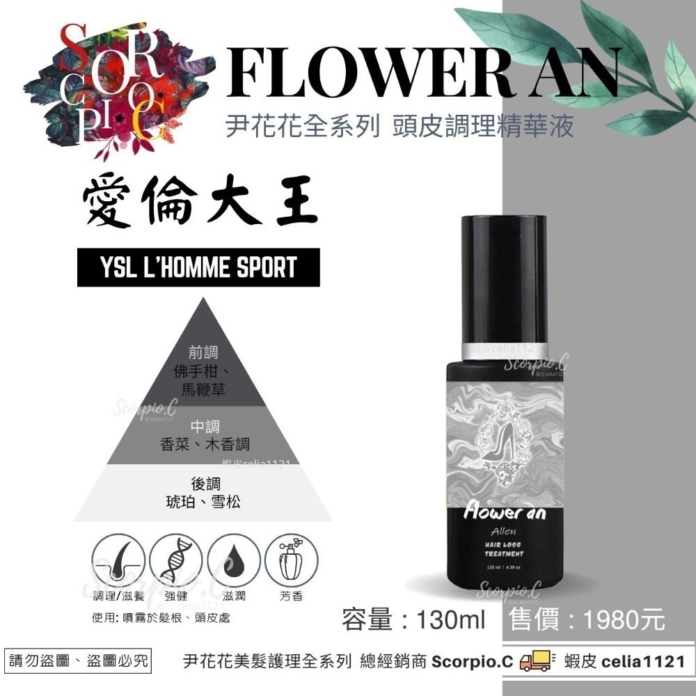 【尹花花 全新包裝 愛倫大王系列 洗髮精|髮膜|養髮液】現貨供應 公司正品 尹花花全系列 調理洗髮精 沖洗式髮膜 養髮液-規格圖4