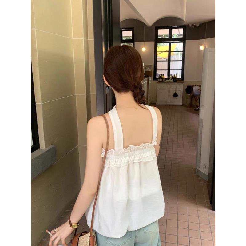 KOREA🇰🇷浪漫初秋 掛脖吊帶上衣 背心-細節圖5