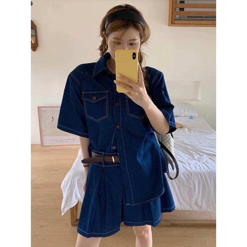 𝐄＇𝐧𝐞𝐬 🇰🇷Americano 鹽系輕熟牛仔套裝-細節圖3