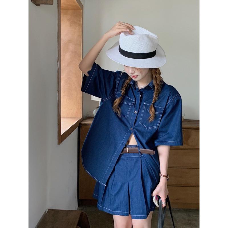 𝐄＇𝐧𝐞𝐬 🇰🇷Americano 鹽系輕熟牛仔套裝-細節圖5