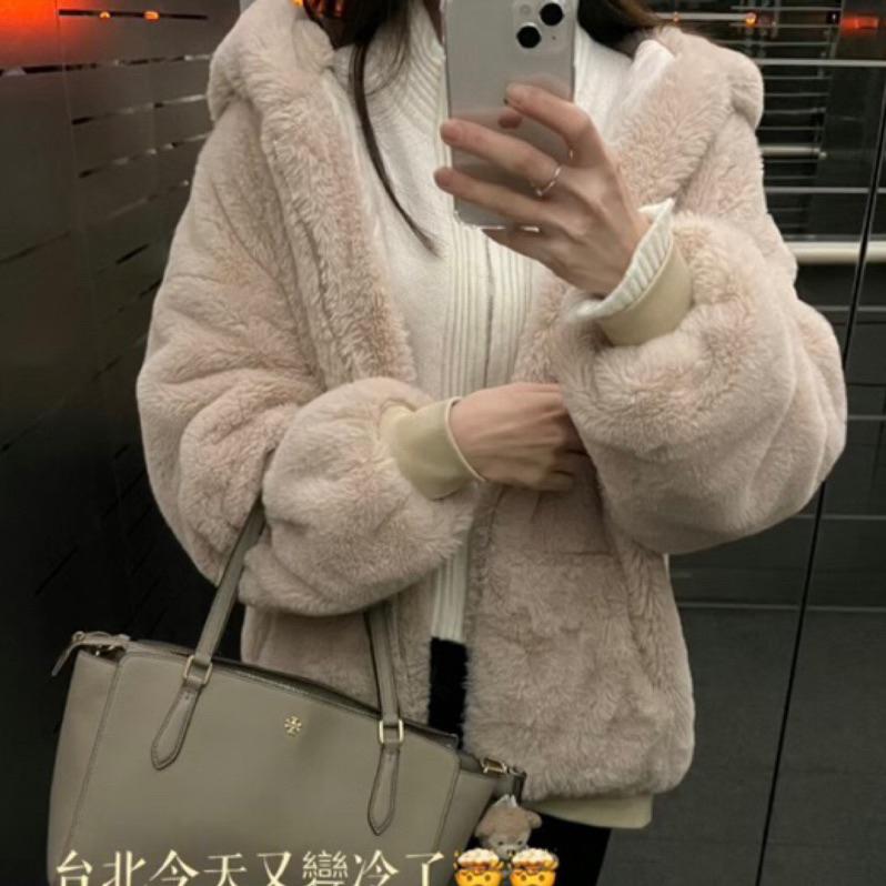 𝐄＇𝐧𝐞𝐬🇰🇷闆娘實拍 毛絨外套 毛毛外套 超保暖 被子穿出門-細節圖2
