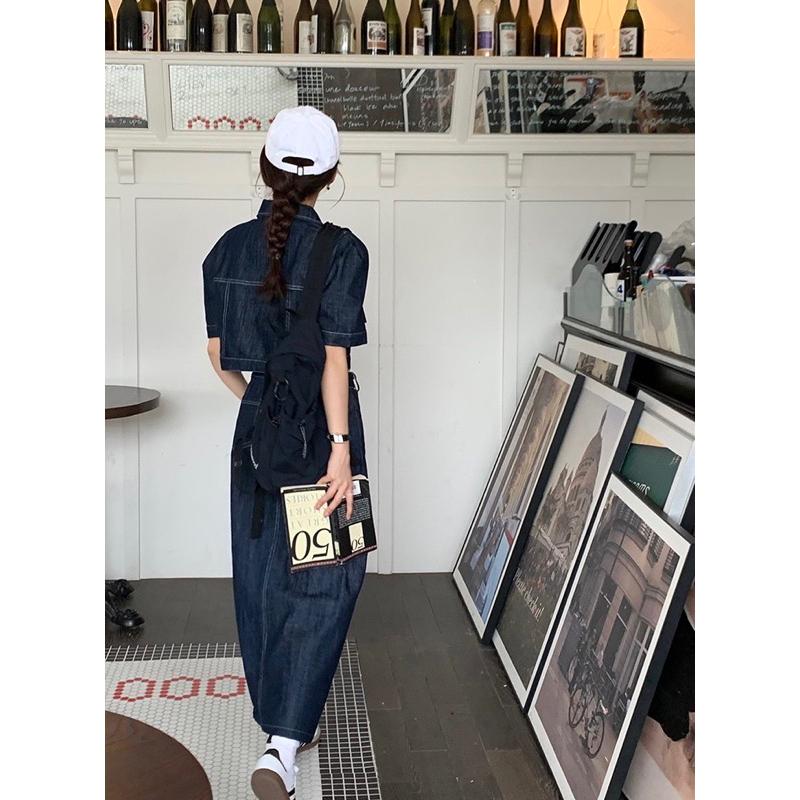 正韓🇰🇷有點不同 復古通勤時髦牛仔套裝-細節圖5