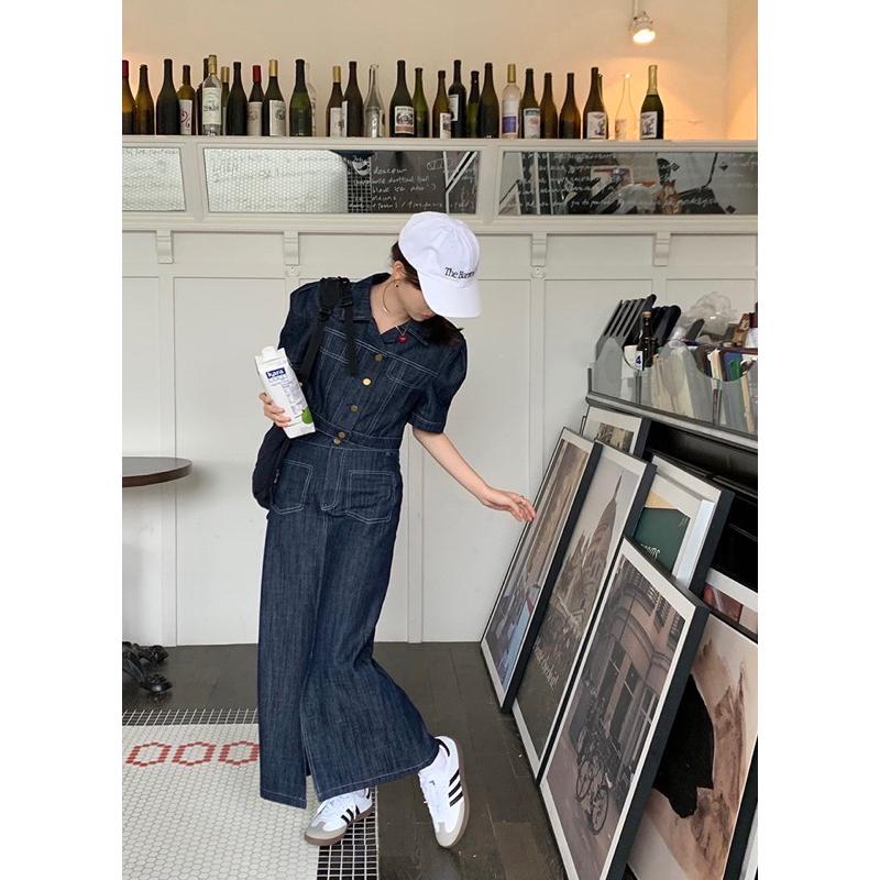 正韓🇰🇷有點不同 復古通勤時髦牛仔套裝-細節圖8