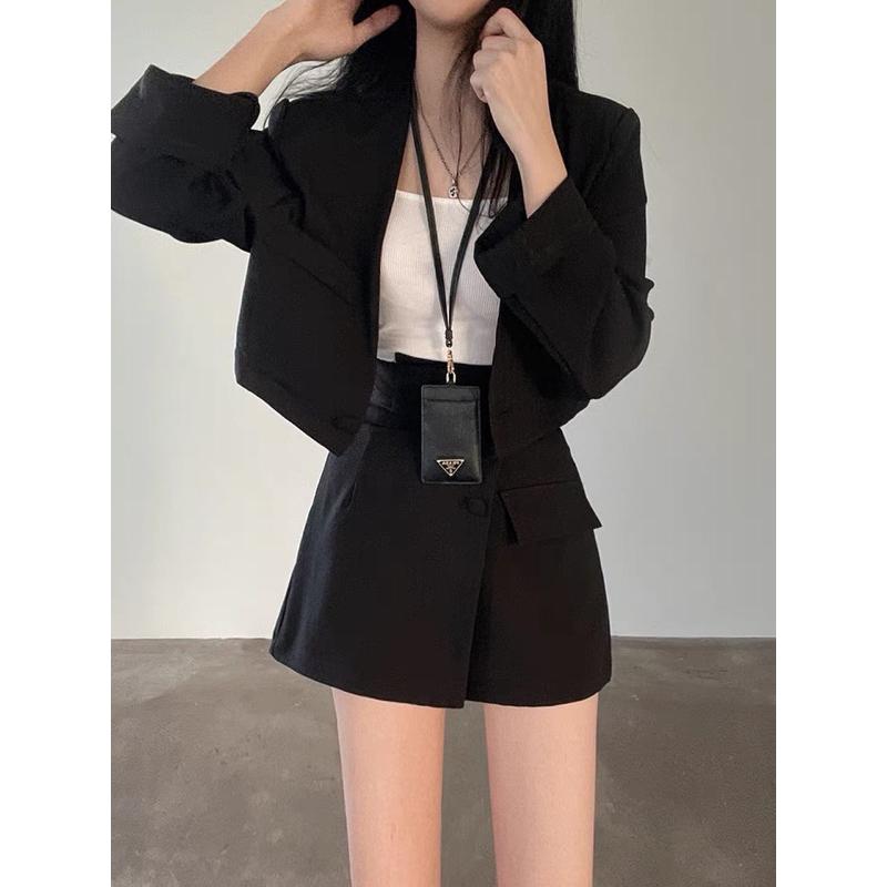 𝐄’𝐧𝐞𝐬 🇰🇷 Lady Lilith 高級感短西外+A字高腰包臀短裙套裝-細節圖4