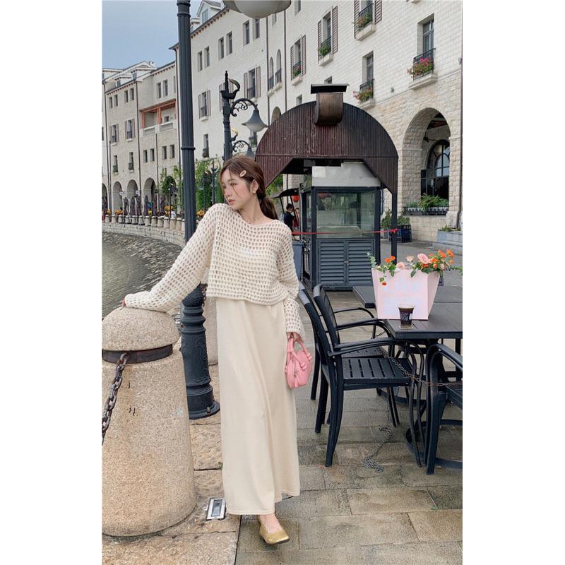 𝐄＇𝐧𝐞𝐬🇰🇷蜜糖鬆餅🥞溫柔套裝（吊帶裙+毛衣一組）-細節圖4