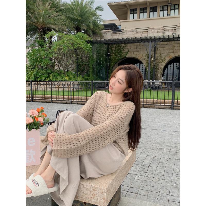 𝐄＇𝐧𝐞𝐬🇰🇷蜜糖鬆餅🥞溫柔套裝（吊帶裙+毛衣一組）-細節圖6