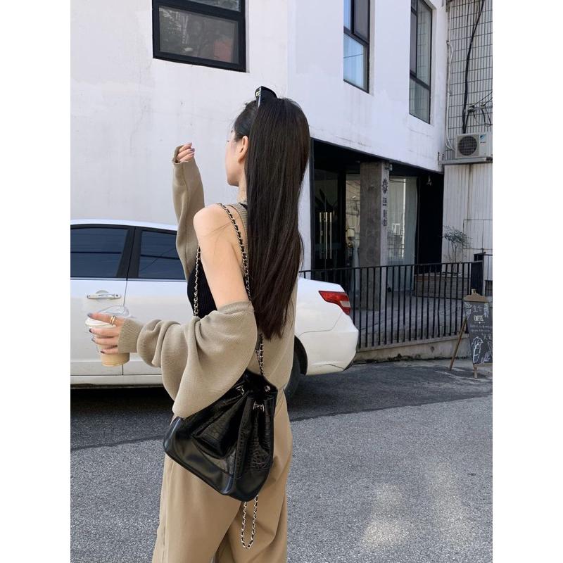 E’nes 🇰🇷 가을 신 상품 du melo 撞色背心長袖外搭針織套-細節圖2