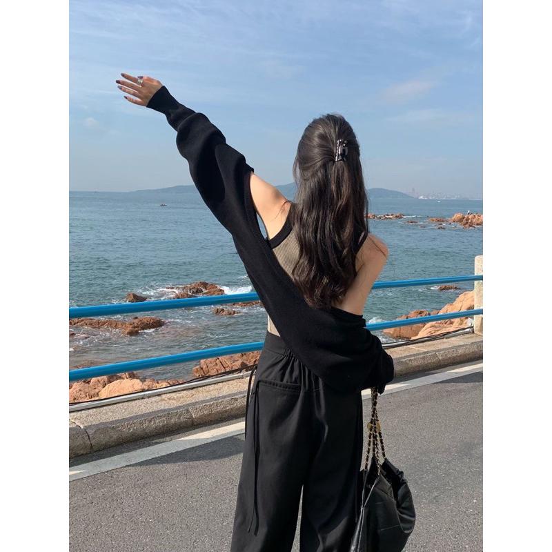 E’nes 🇰🇷 가을 신 상품 du melo 撞色背心長袖外搭針織套-細節圖7