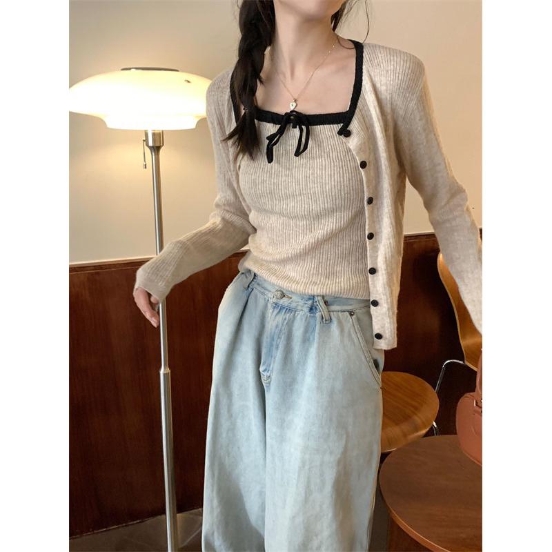 E’nes 🇰🇷夏綠蒂花季 復古小可愛套裝（吊帶背心+小外套）-細節圖2