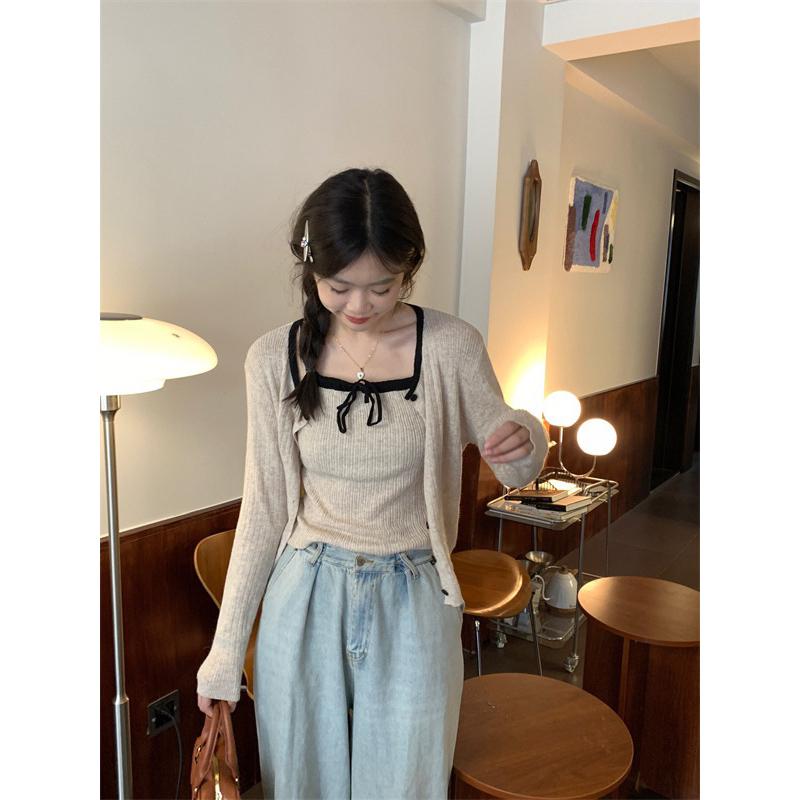 E’nes 🇰🇷夏綠蒂花季 復古小可愛套裝（吊帶背心+小外套）-細節圖5