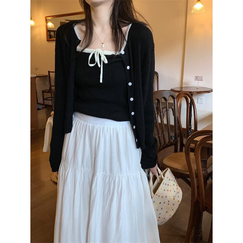 E’nes 🇰🇷夏綠蒂花季 復古小可愛套裝（吊帶背心+小外套）-細節圖7