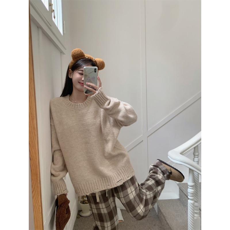 E’nes 🇰🇷 J’adore 卡通刺繡圓領毛衣-細節圖3