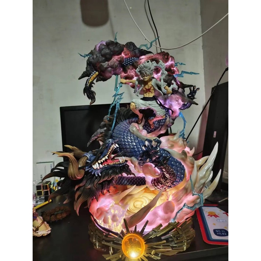 惠美玩品 現貨 海賊王 GK 公仔 2310 只能選賣家宅配 超大 五檔尼卡路飛VS凱多 可發光 雕像 模型 盒裝-細節圖2