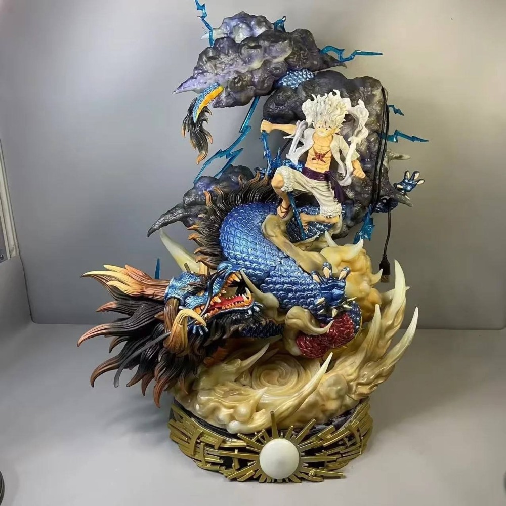 惠美玩品 現貨 海賊王 GK 公仔 2310 只能選賣家宅配 超大 五檔尼卡路飛VS凱多 可發光 雕像 模型 盒裝-細節圖5