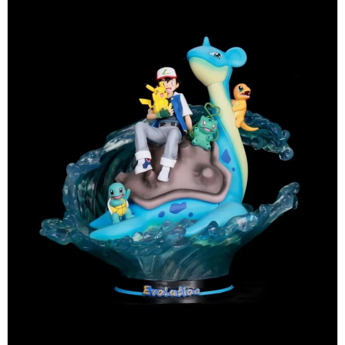 惠美玩品 神奇寶貝 GK 公仔 2311 寵物小精靈 御三家 乘風破浪的小智 可發光 雕像模型
