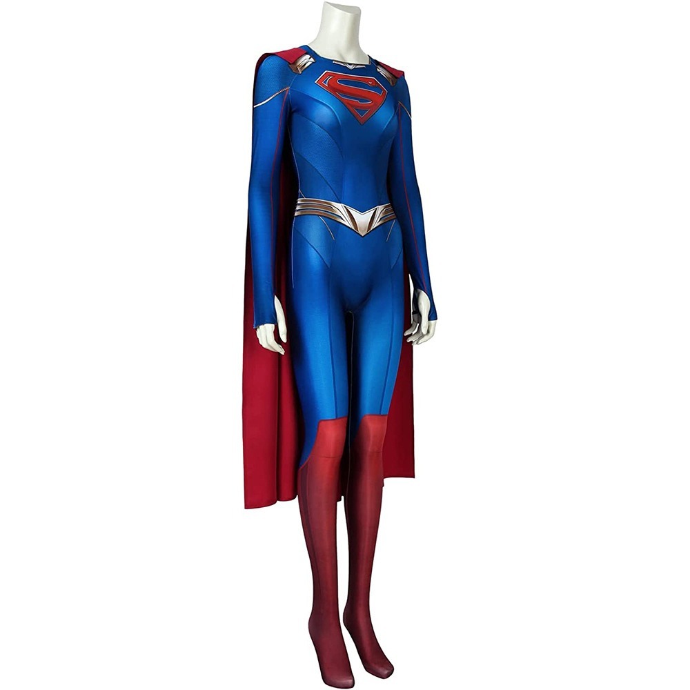 惠美玩品 歐美系列 其他 服飾 2306 超人與露易絲cos服 超人緊身衣連體衣披風套裝 cosplay-細節圖4