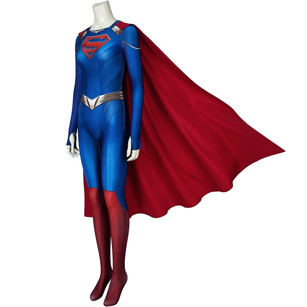 惠美玩品 歐美系列 其他 服飾 2306 超人與露易絲cos服 超人緊身衣連體衣披風套裝 cosplay-細節圖5