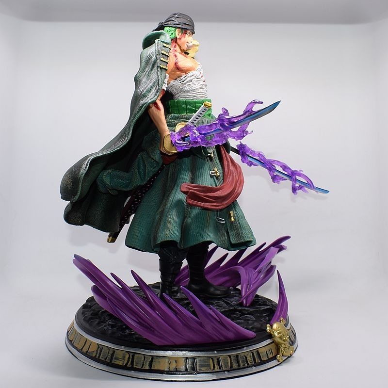 惠美玩品 現貨 海賊王 GK 公仔 2202 索隆 特效 場景 雕像 模型 盒裝 超大 三刀流 浴血-細節圖3