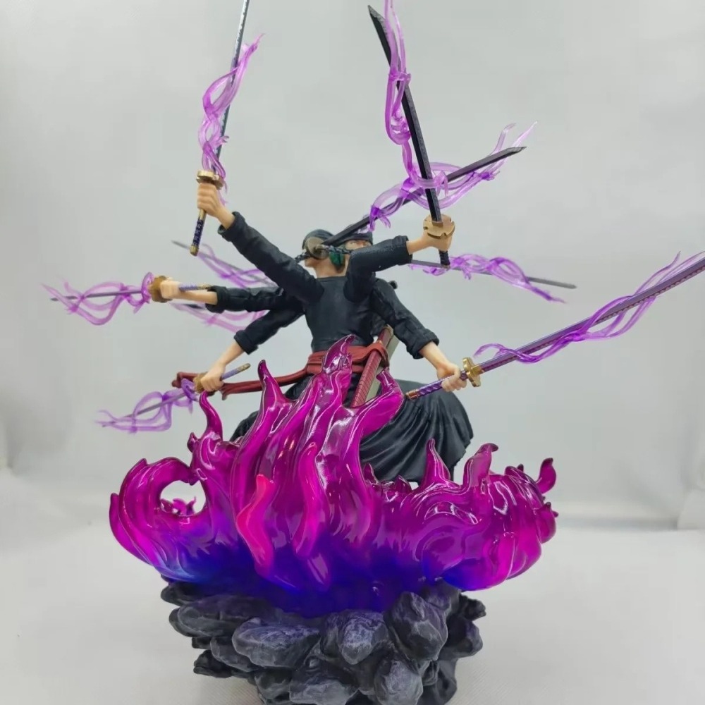 惠美玩品 現貨 海賊王 GK 公仔 2209 鬼島 九刀流阿修羅 索隆 三頭六臂 場景 模型 盒裝-細節圖3