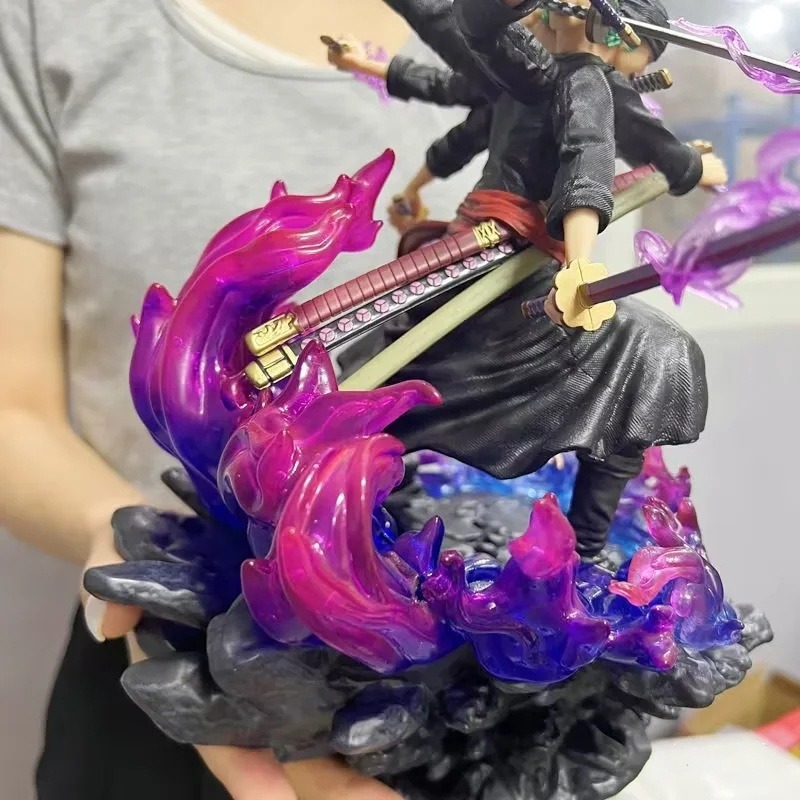 惠美玩品 現貨 海賊王 GK 公仔 2209 鬼島 九刀流阿修羅 索隆 三頭六臂 場景 模型 盒裝-細節圖6