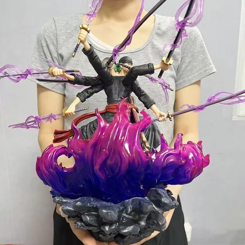 惠美玩品 現貨 海賊王 GK 公仔 2209 鬼島 九刀流阿修羅 索隆 三頭六臂 場景 模型 盒裝-細節圖9