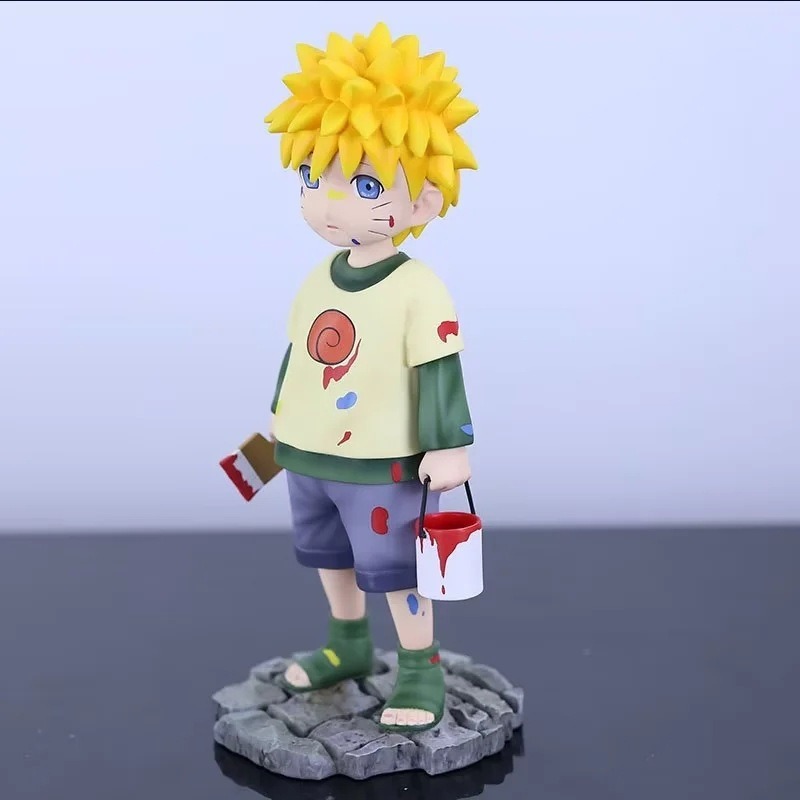 惠美玩品 火影忍者 GK 公仔 2404 童年鳴人 幼年漩渦 繪畫 畫畫 擺件-細節圖2