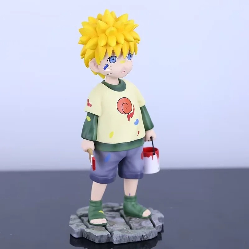 惠美玩品 火影忍者 GK 公仔 2404 童年鳴人 幼年漩渦 繪畫 畫畫 擺件-細節圖4