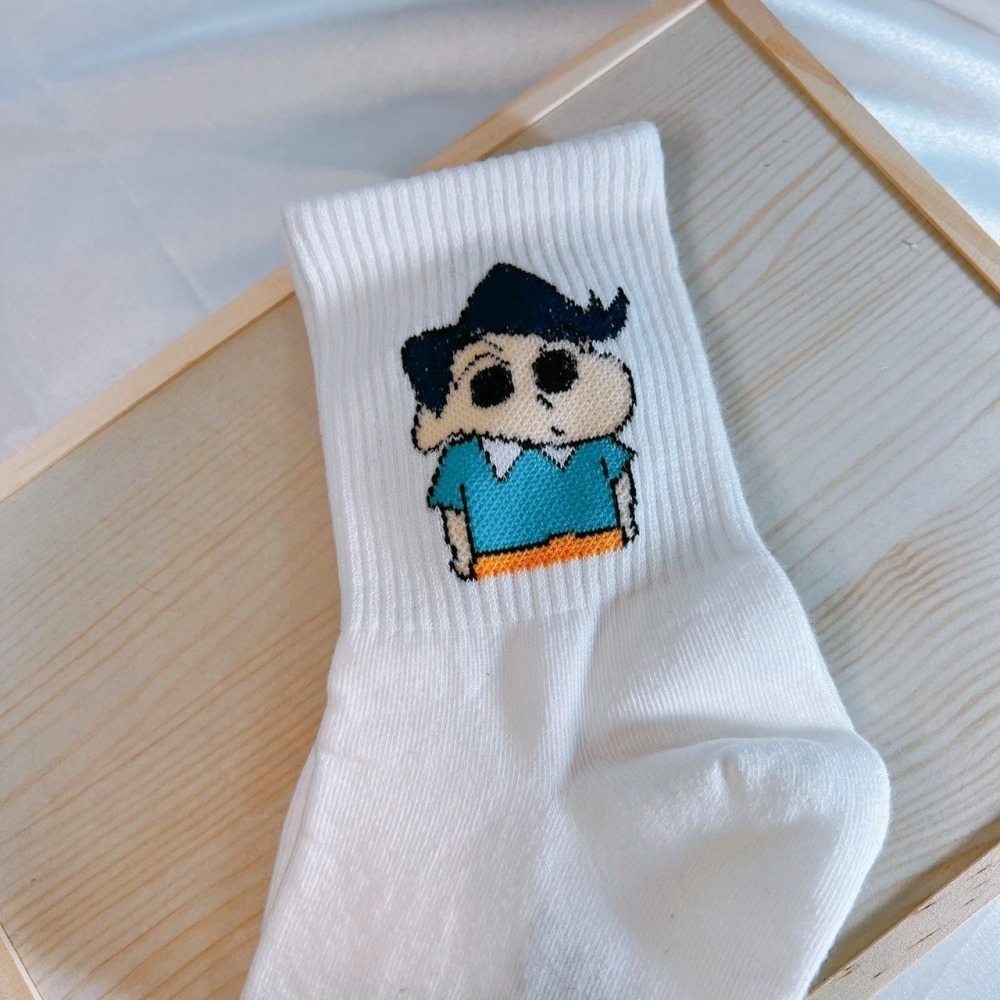 DUDOJIU♡｜🇰🇷韓國襪子 蠟筆小新系列仰角角色中筒襪 正韓 男襪女襪 長襪 韓襪 韓國襪-細節圖7