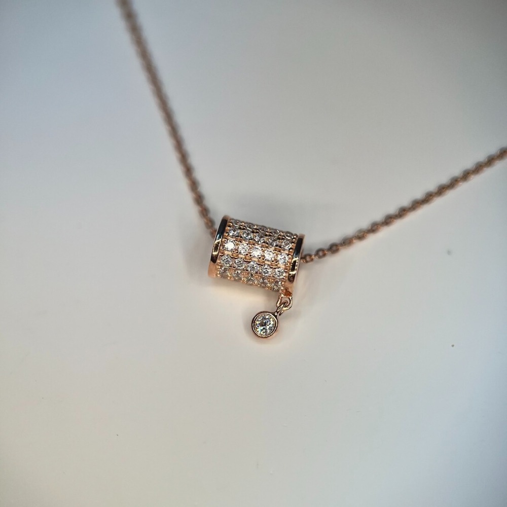 DUDOJIU♡｜💎S925銀 鑲鑽短管套鍊 純銀 銀飾品-細節圖3