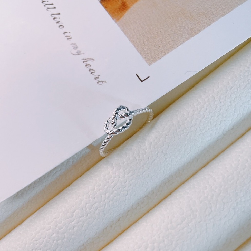 DUDOJIU♡｜💎S925銀 韓國時尚麻花打結銀戒指 純銀 銀飾品 【開口可調節】-細節圖3