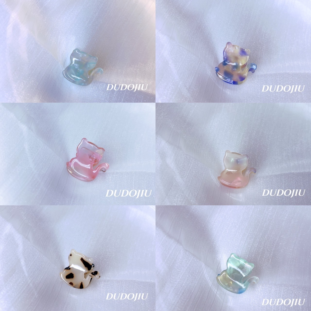 DUDOJIU♡｜🇰🇷正韓飾品 ♡鑲嵌水鑽／珍珠｜閃閃｜小香風山茶花｜美人魚金線｜迷你貓／熊 小髮夾 小抓夾-細節圖5