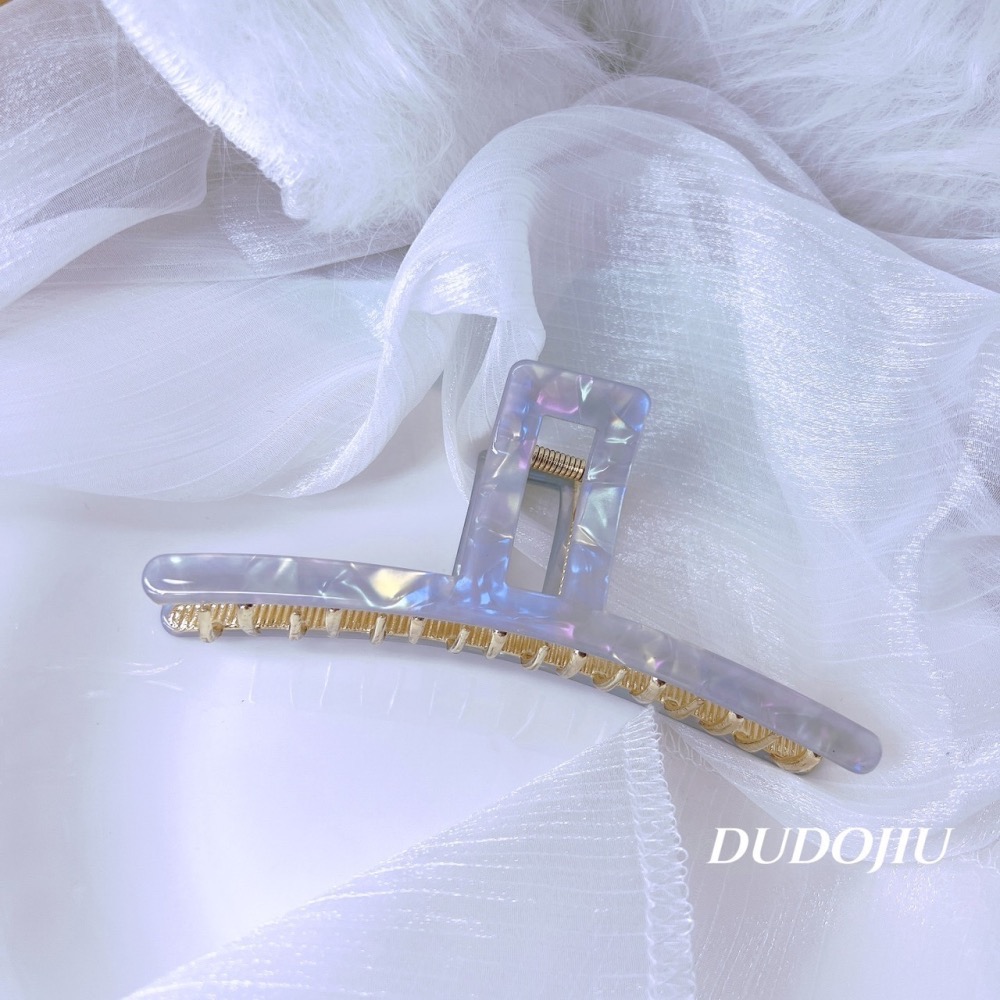 DUDOJIU♡｜🇰🇷正韓飾品✈️ 韓國帶回 ♡美人魚醋酸金屬鯊魚夾（適合髮量多者♡） 髮夾 抓夾-細節圖2