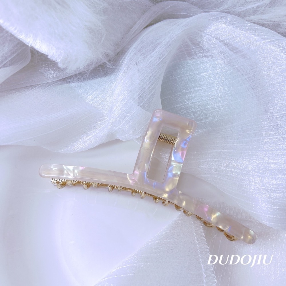 DUDOJIU♡｜🇰🇷正韓飾品✈️ 韓國帶回 ♡美人魚醋酸金屬鯊魚夾（適合髮量多者♡） 髮夾 抓夾-細節圖4