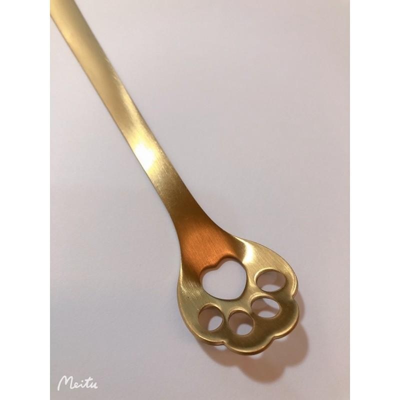 敲可愛金屬鏤空貓掌湯匙 小網紅必備唷-細節圖3