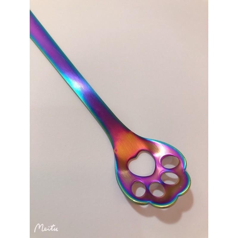 敲可愛金屬鏤空貓掌湯匙 小網紅必備唷-細節圖7