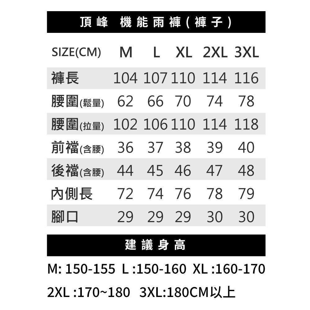 【傘亮亮雨傘】RainSky頂峰機能雨褲(褲子) 雨衣- 風衣雨衣 時尚雨衣 連身雨衣 輕便雨衣 超輕雨衣 日韓雨衣-細節圖11