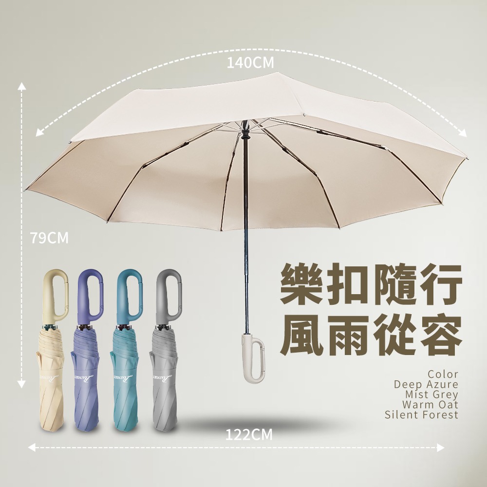【傘亮亮雨傘】RainSKY-樂扣隨意掛LOCK 27吋超大三人自動傘 大傘面 大雨傘  大傘 自動傘 折疊傘 遮陽傘-細節圖7