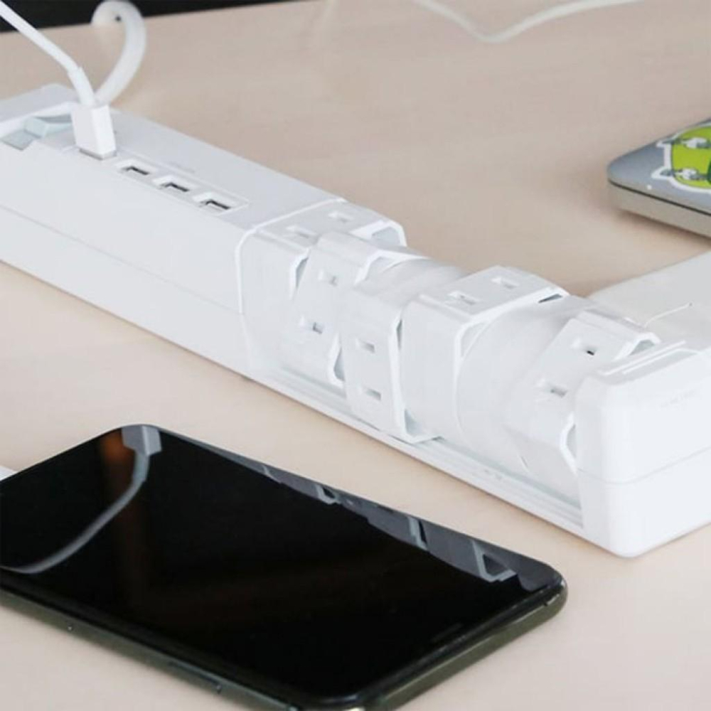 橙澄J★K-日本Costco限定旋轉6插頭+4USB延長線1.8M-細節圖5