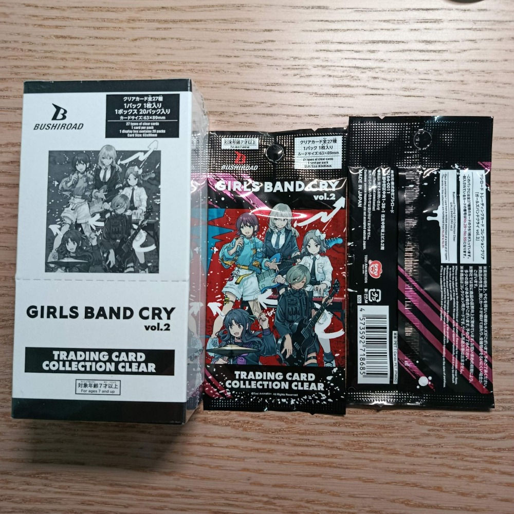 (現貨)日本正版 武士道 Girls Band Cry vol.2 透明卡片收藏集 收藏卡 透卡 盲抽 盲盒（單包販售）-細節圖2