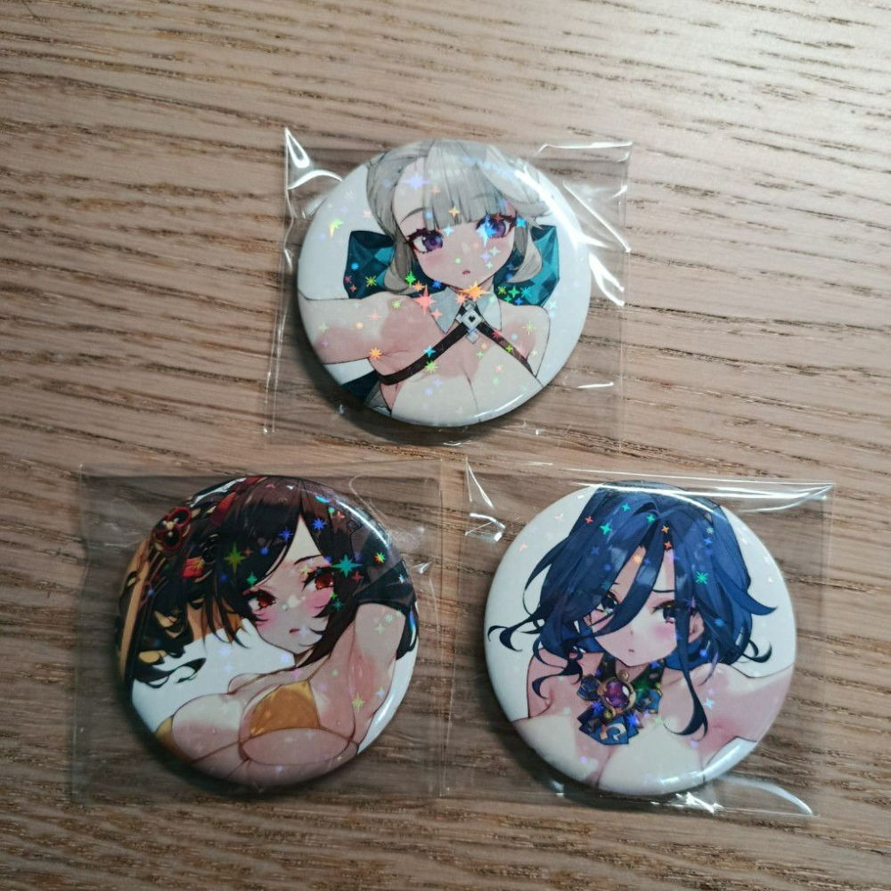 (現貨)WaterRing水鈴鈴 原神-楓丹紀行 千織 / 克洛琳德 /琳妮特 胸章/徽章 拆賣-細節圖2