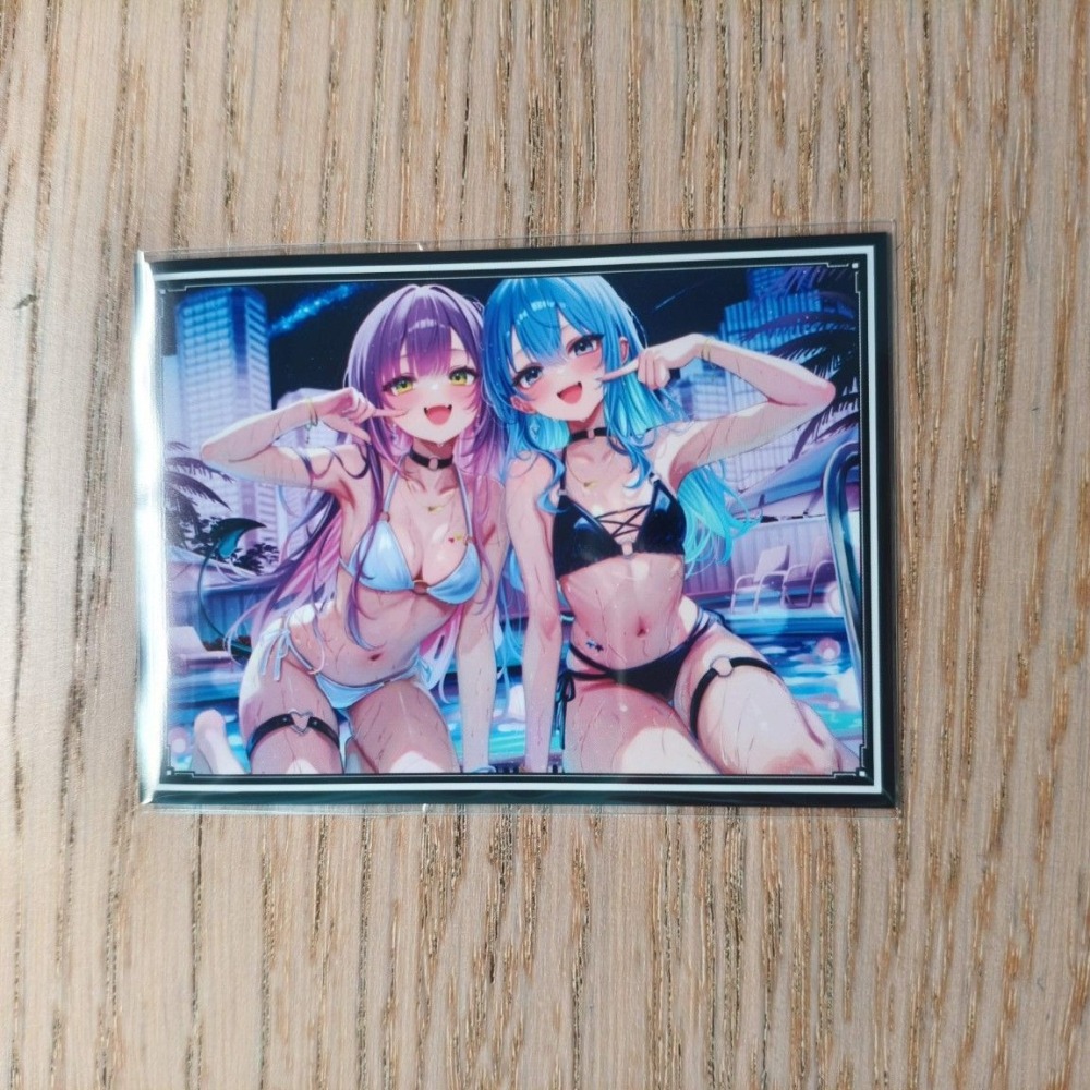 (現貨)ホロライブ hololive 同人角色收集卡套 常闇永遠&星街彗星 常闇トワ&星街彗星 泳裝ver.（單售）-細節圖2