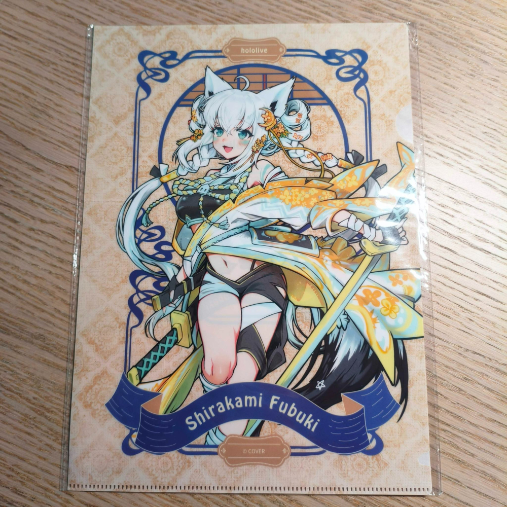 (現貨)hololive 白狐 × 黑狼 紀念系列 A4資料夾 白上吹雪 款 白上フブキ-細節圖2