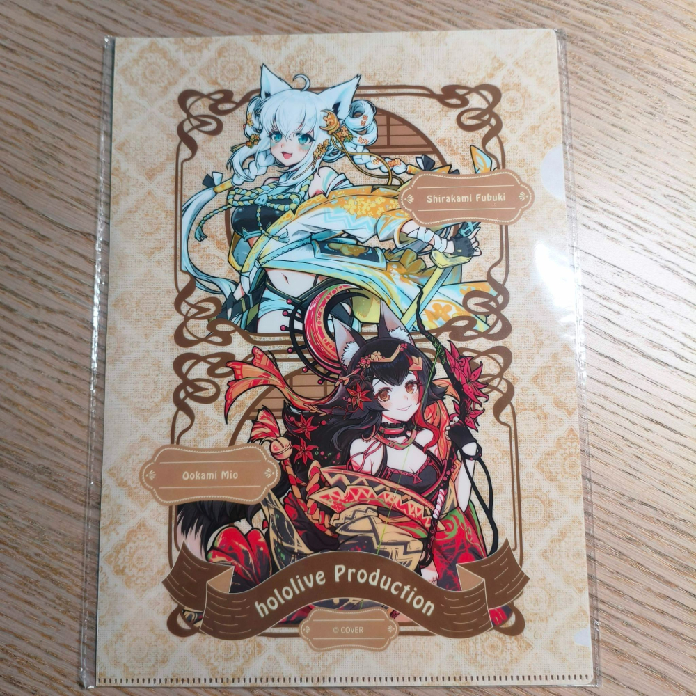 (現貨)hololive 白狐 × 黑狼 紀念系列 A4資料夾 白上吹雪 × 大神澪 款 白上フブキ × 大神ミオ-細節圖2