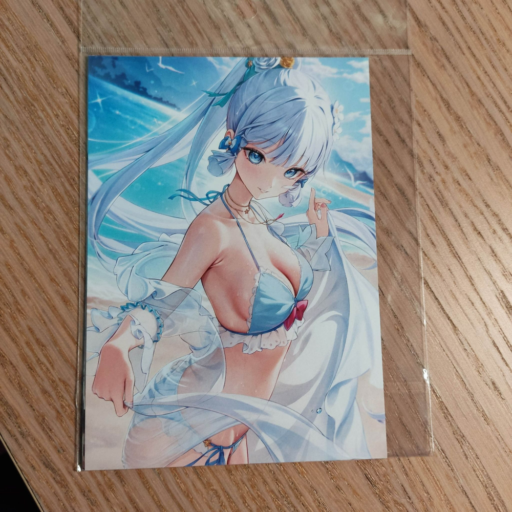 (現貨) (代售)買動漫 SiE超繪展通販周邊商品 ほうき星 老師 明信片組(3入)-淺藍泳衣款-細節圖2