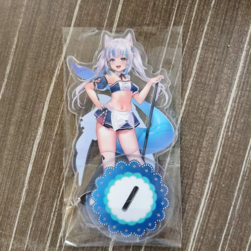 (現貨)Hololive EN組 噶嗚·古拉 Gawr Gura 女僕泳裝ver. 同人雙面壓克力立牌-細節圖2