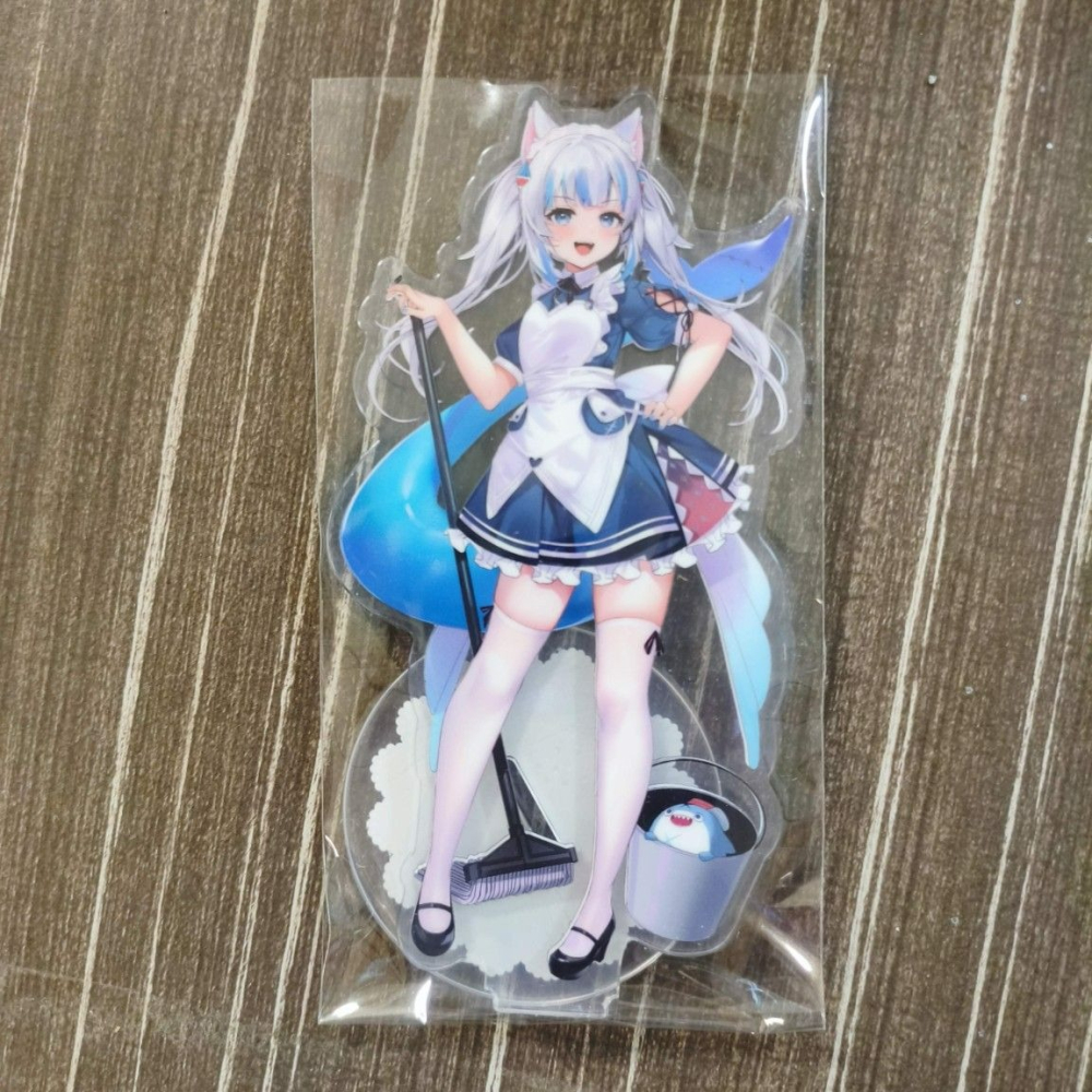 (現貨)Hololive EN組 噶嗚·古拉 Gawr Gura 女僕泳裝ver. 同人雙面壓克力立牌-細節圖3